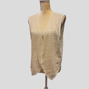 HONEY COLLECTION 𝅺Women’s Size S/M Crochet Vest Layered Look Festival T34